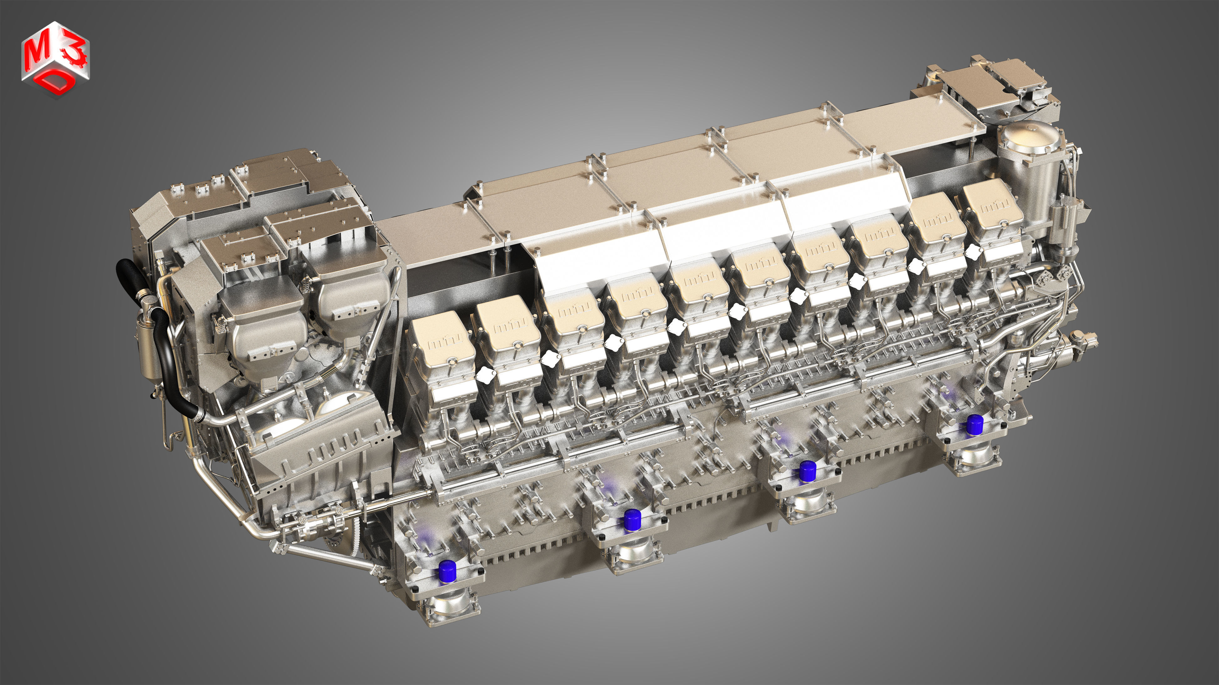 V20 8000 Engine - Marine Diesel Engine 3D model | CGTrader