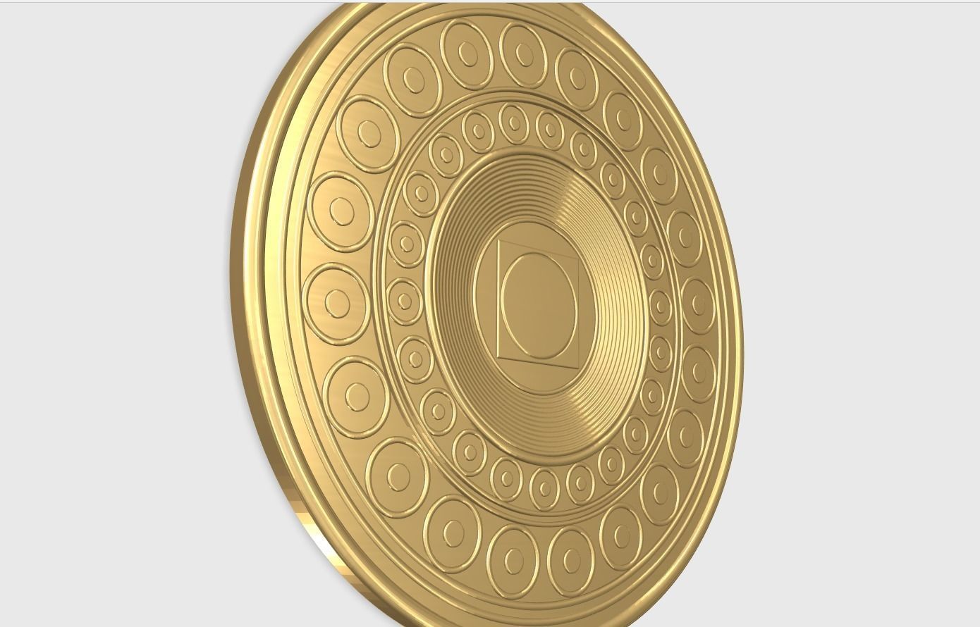 Freya belt buckle and coins from God of War 3D print model_3
