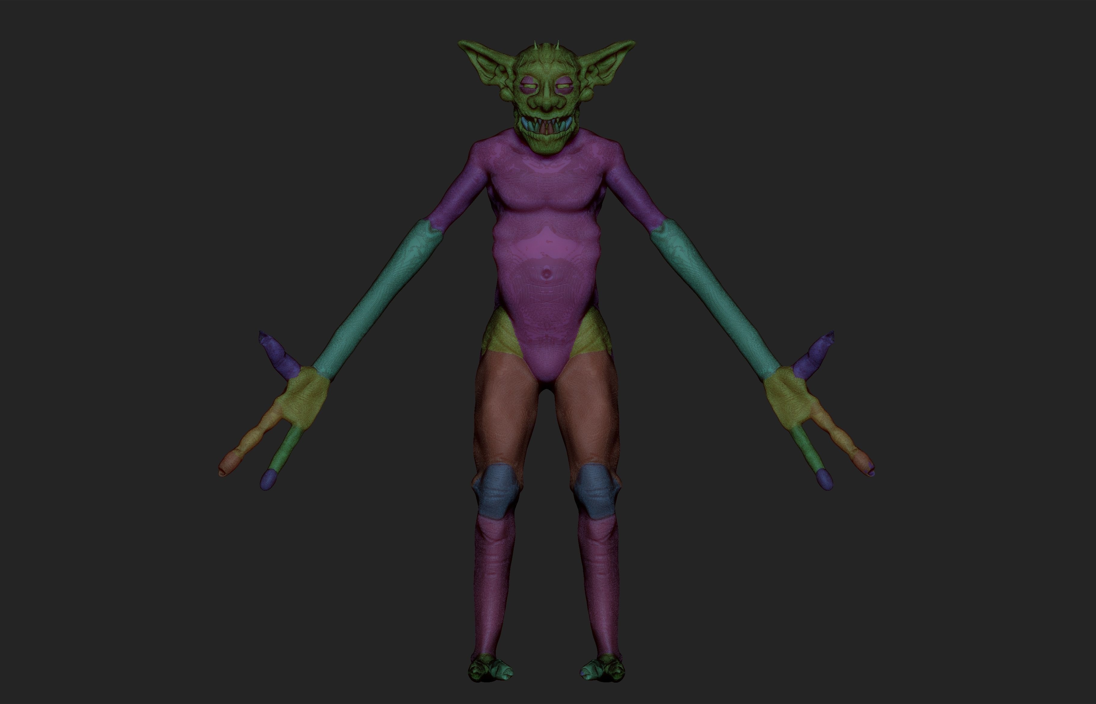 Goblin humanoid creature Low-poly 3D model_11