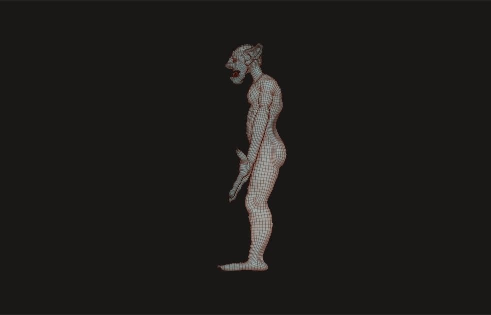 Goblin humanoid creature Low-poly 3D model_2