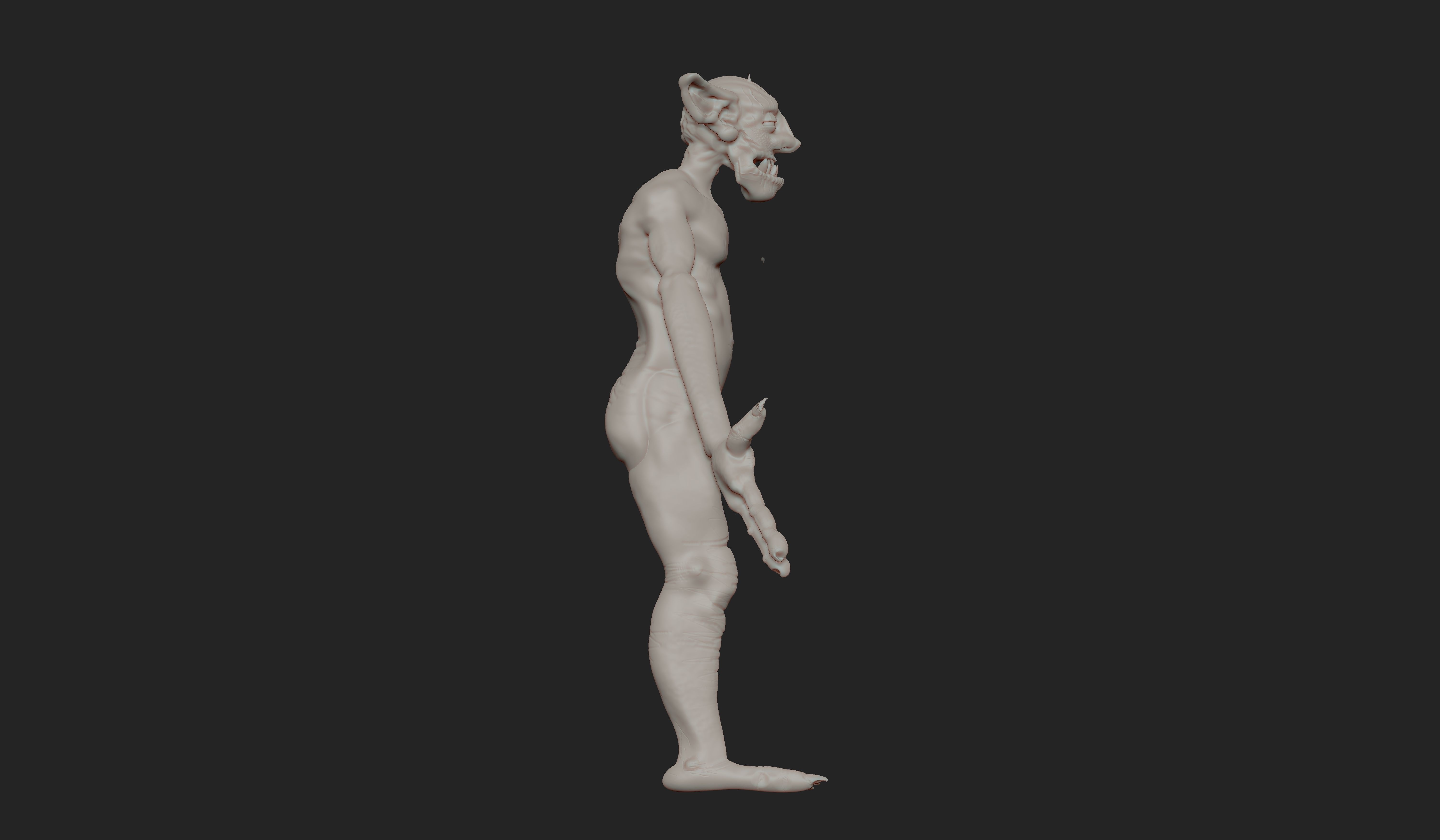 Goblin humanoid creature Low-poly 3D model_4