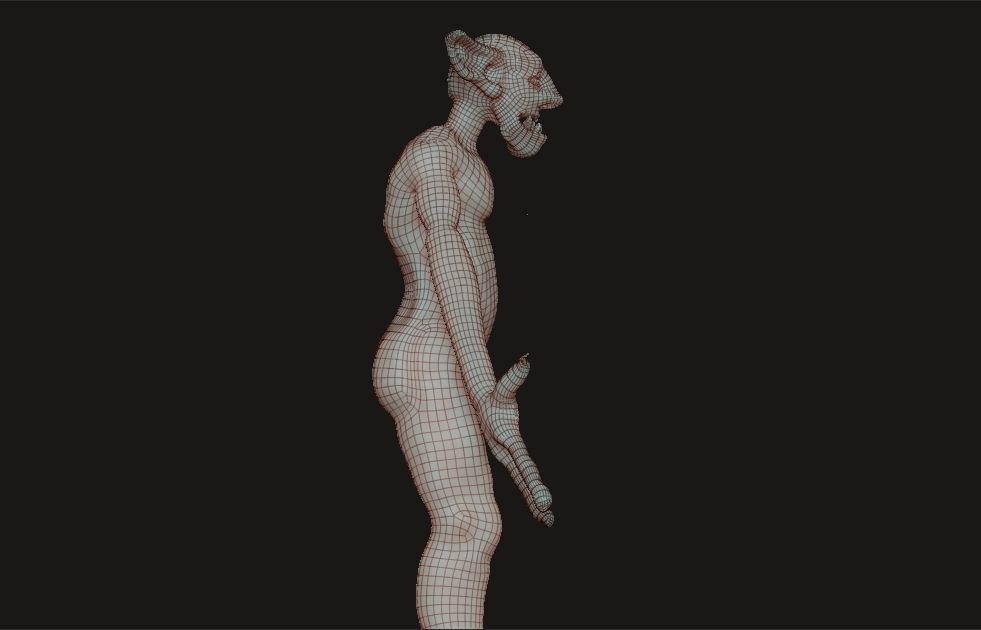 Goblin humanoid creature Low-poly 3D model_3