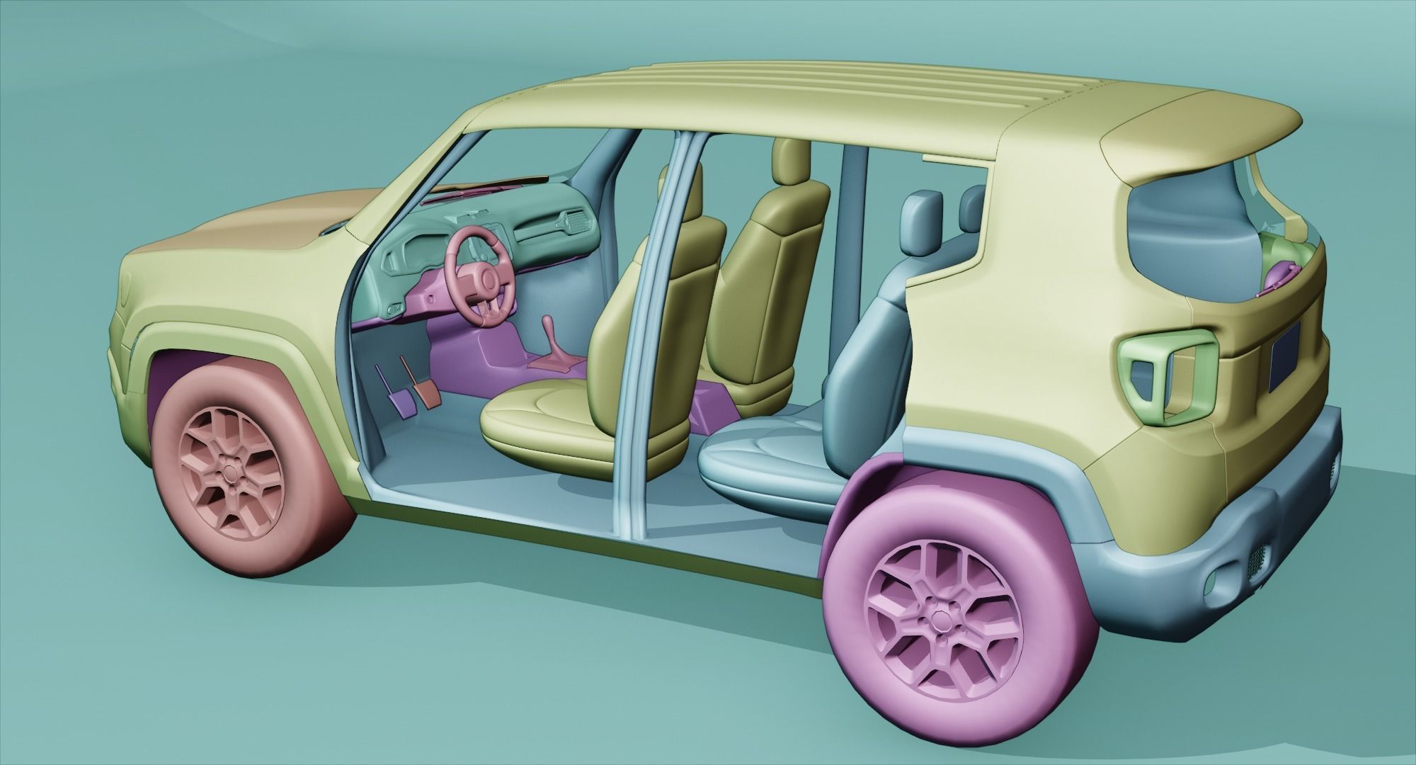 Jeep Renegade 2016 Low-poly 3D model_5