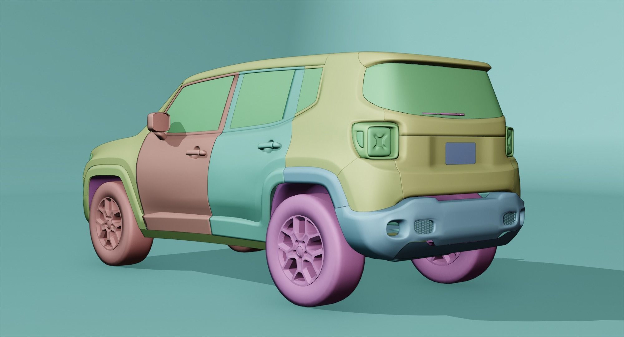 Jeep Renegade 2016 Low-poly 3D model_4