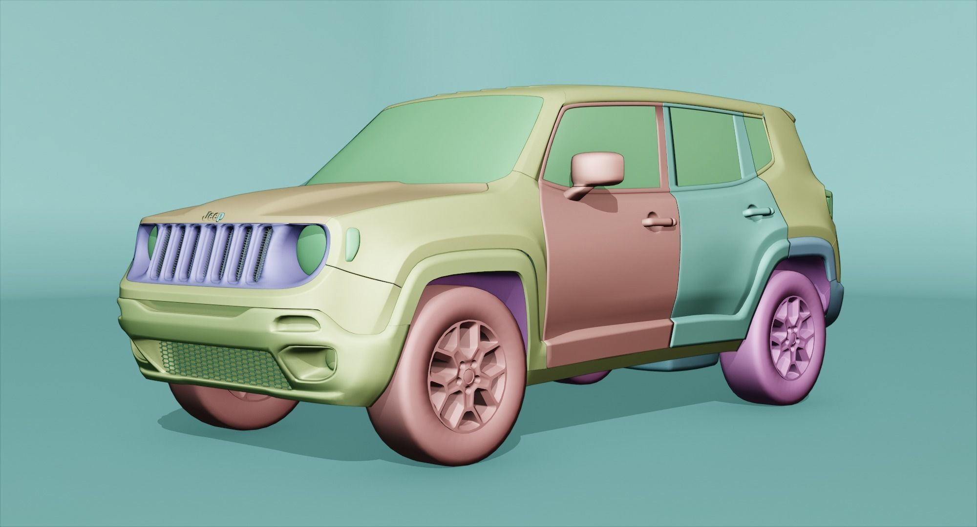 Jeep Renegade 2016 Low-poly 3D model_3