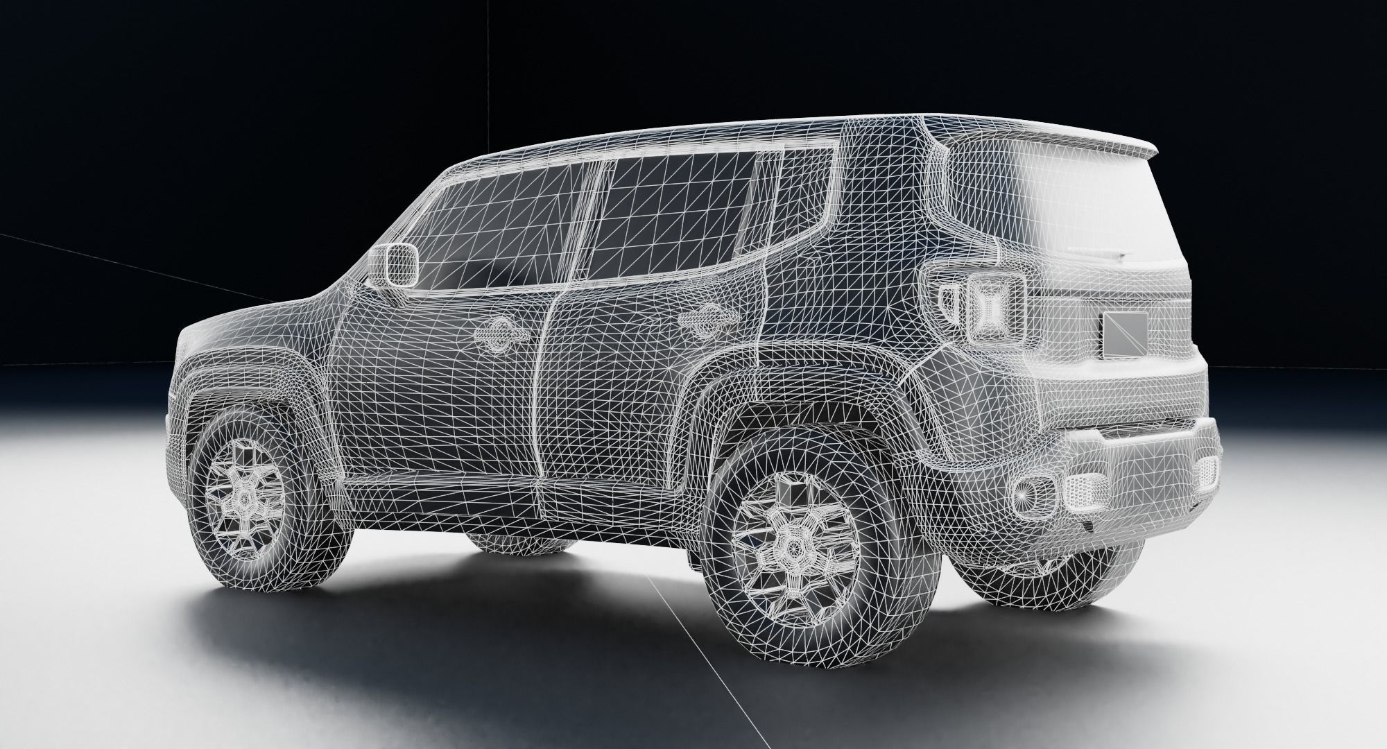 Jeep Renegade 2016 Low-poly 3D model_9