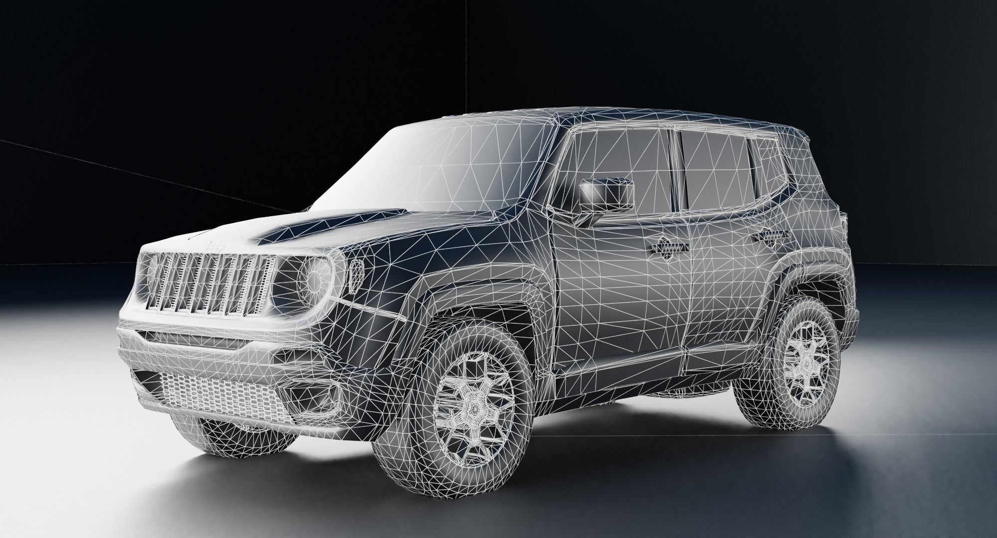 Jeep Renegade 2016 Low-poly 3D model_6