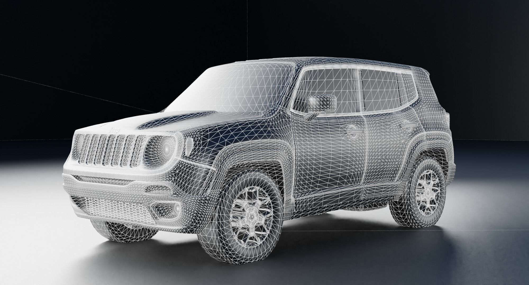 Jeep Renegade 2016 Low-poly 3D model_7