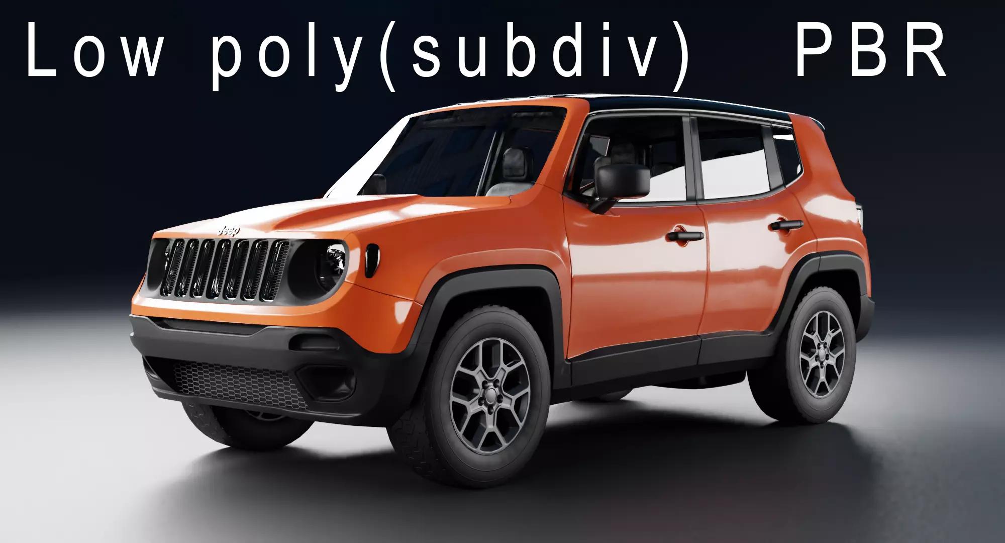 Jeep Renegade 2016 Low-poly 3D model_0