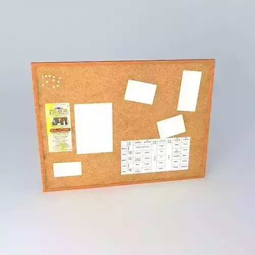 Cork Pin board  Low-poly 3D model