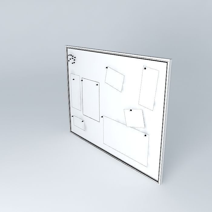 Cork Pin board  Low-poly 3D model_1