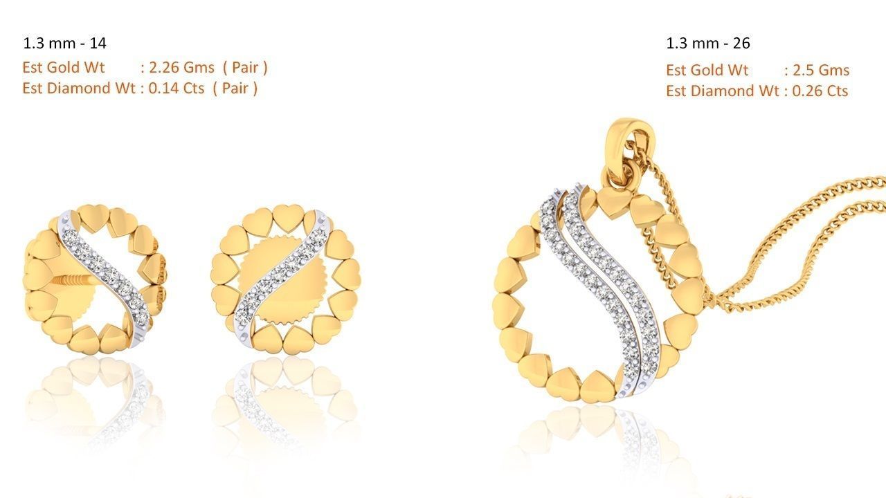 Women pendant-earrings set 3dm mgx render detail 3D print model 3D print model_8