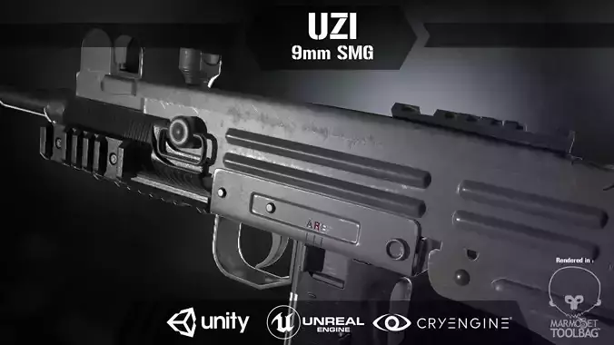 Uzi Sub Machine Gun Low-poly 3D model
