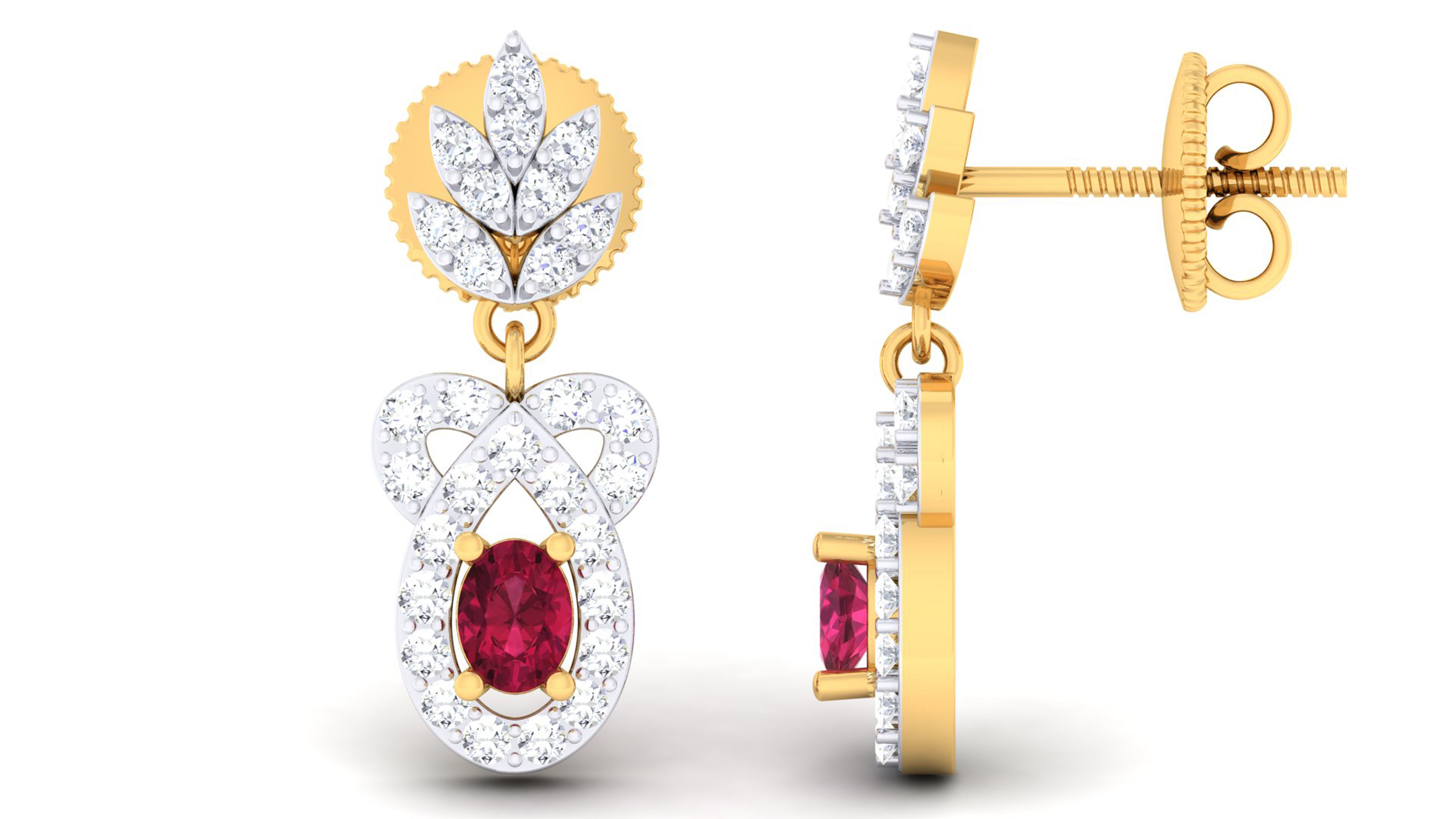 Women pendant-earrings set 3dm mgx render detail 3D print model 3D print model_4