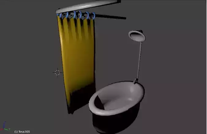 Bathtub bathroom with shower curtain