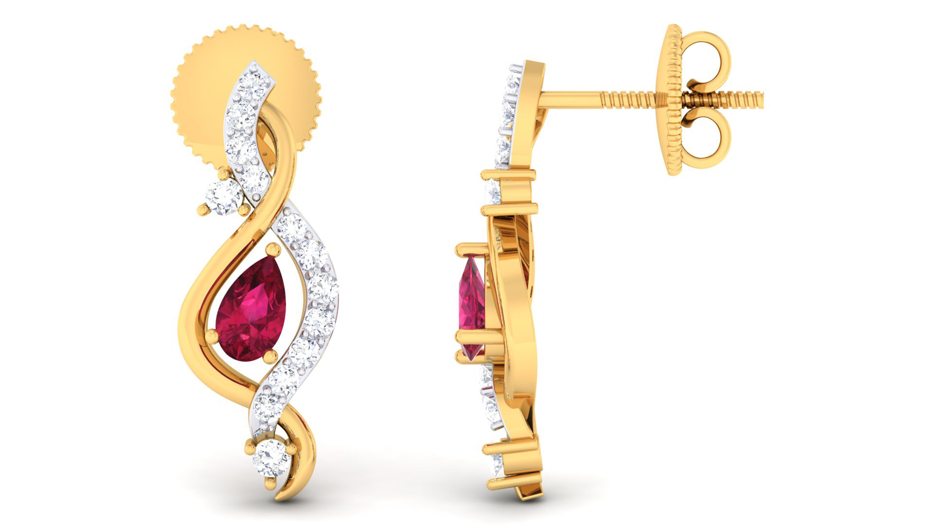 Women pendant-earrings set 3dm mgx render detail 3D print model 3D print model_4