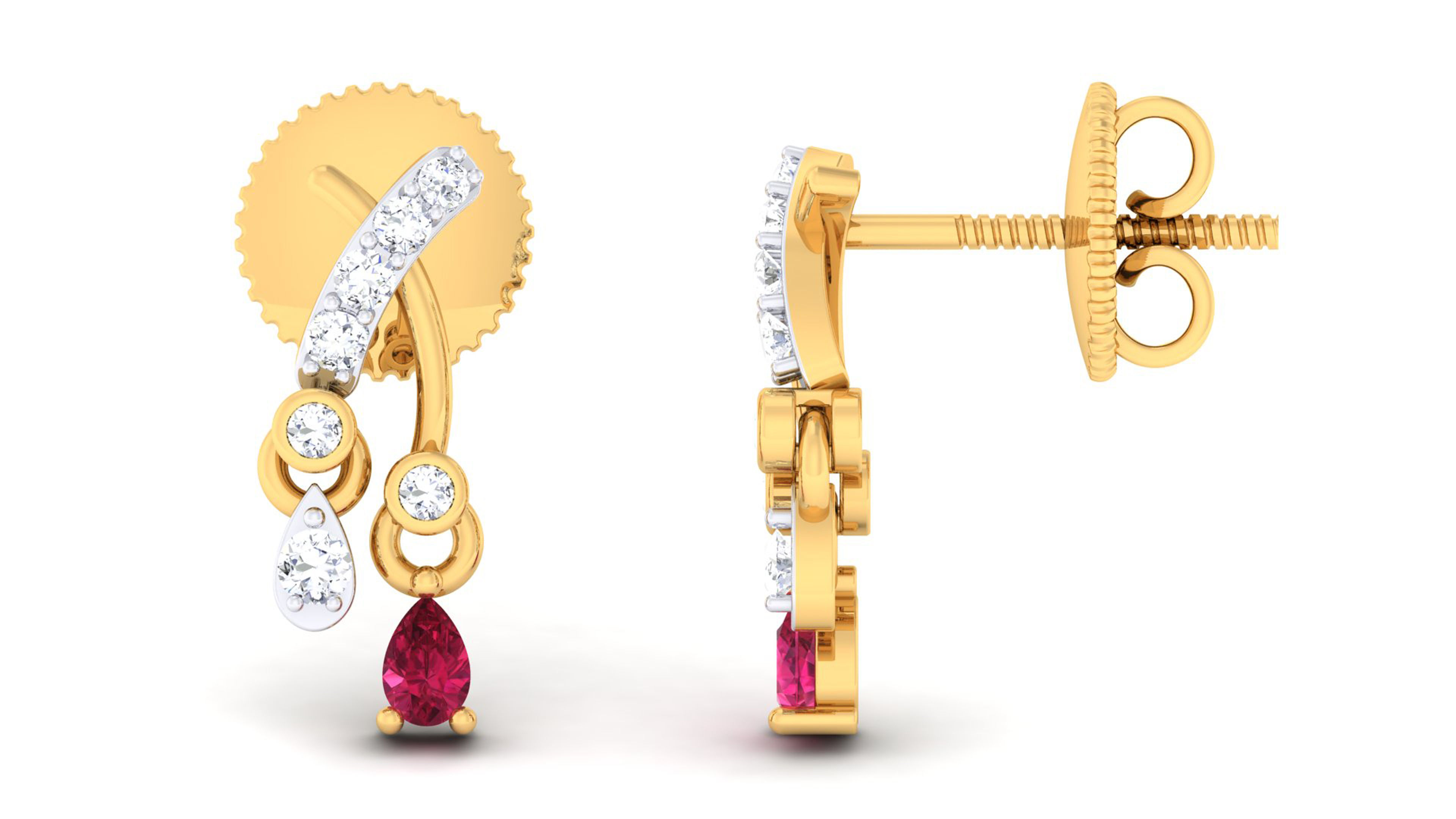 Women pendant-earrings set 3dm mgx render detail 3D print model 3D print model_5