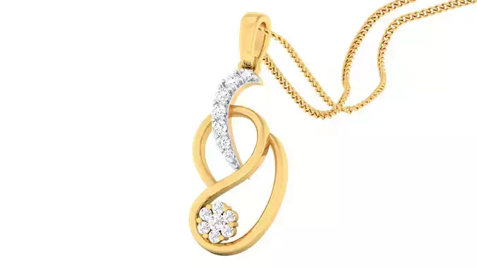 Women pendant-earrings set 3dm mgx render detail 3D print model