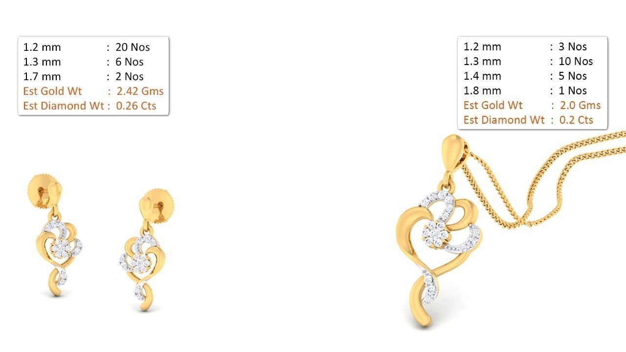 Women pendant-earrings set 3dm mgx render detail 3D print model 3D print model_6