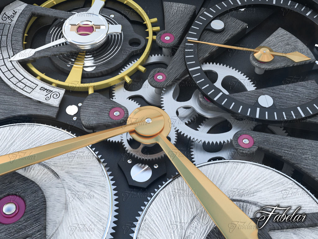 Watch mechanism 3D model_4