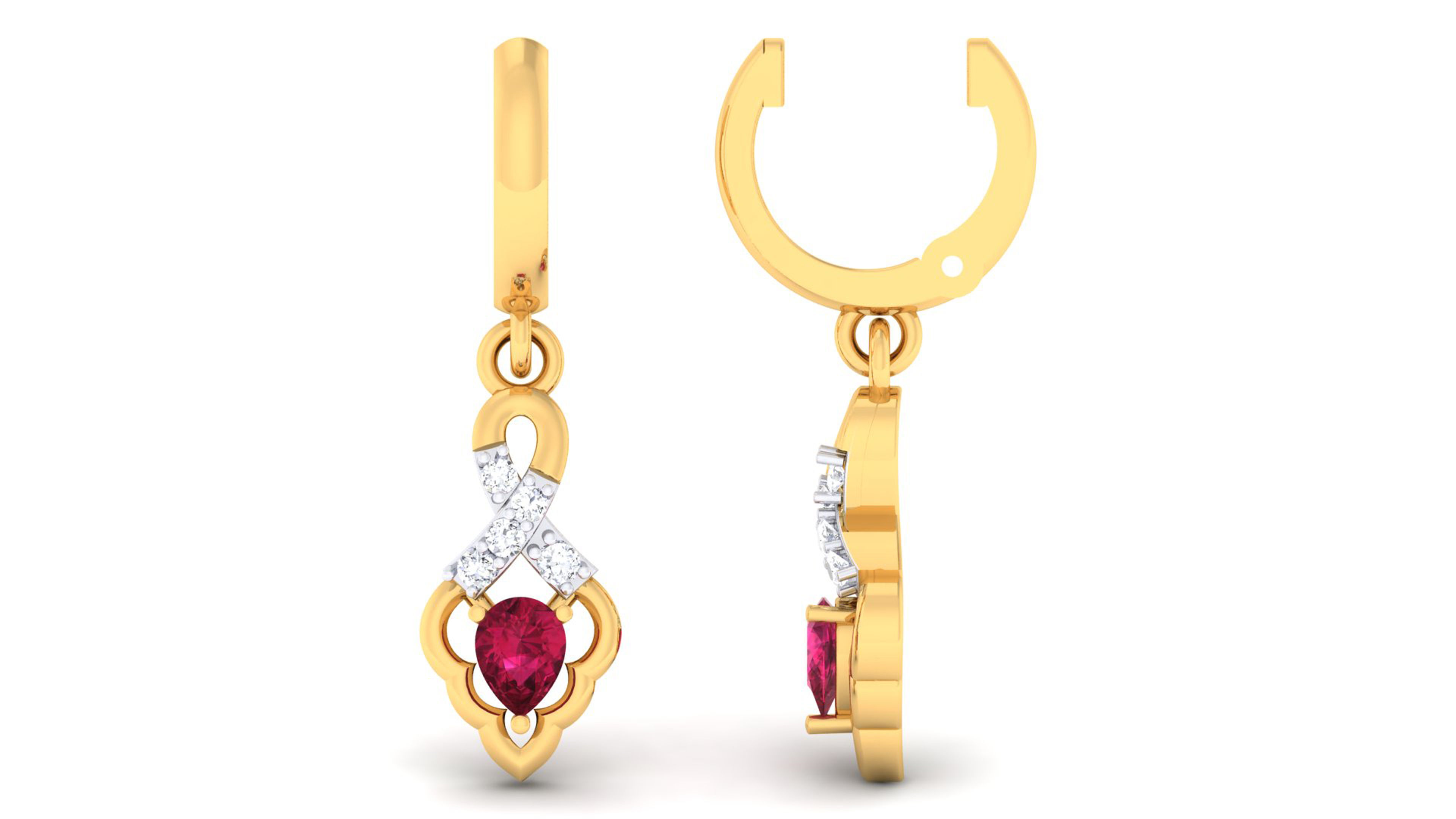 Women pendant-earrings set 3dm mgx render detail 3D print model 3D print model_4