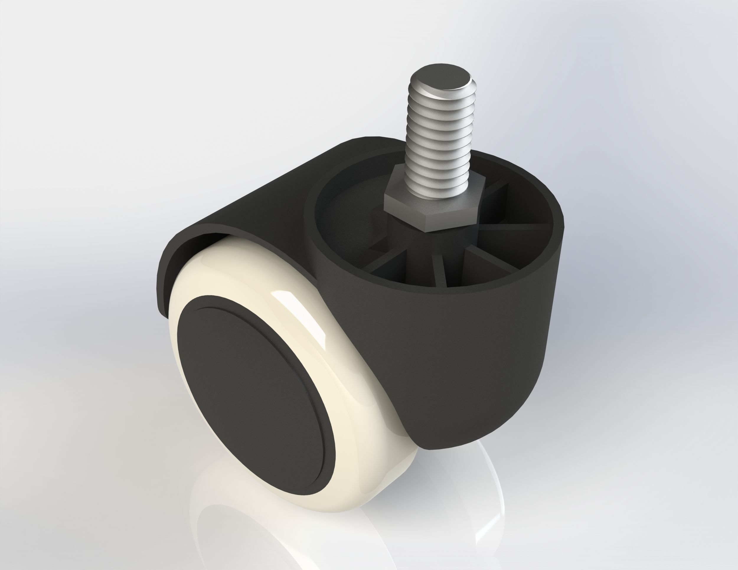 2 INCH OFFICE CHAIR CASTER WHEEL 3D model_1
