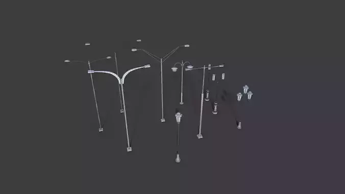 Street Lights Pack Low-poly 3D model