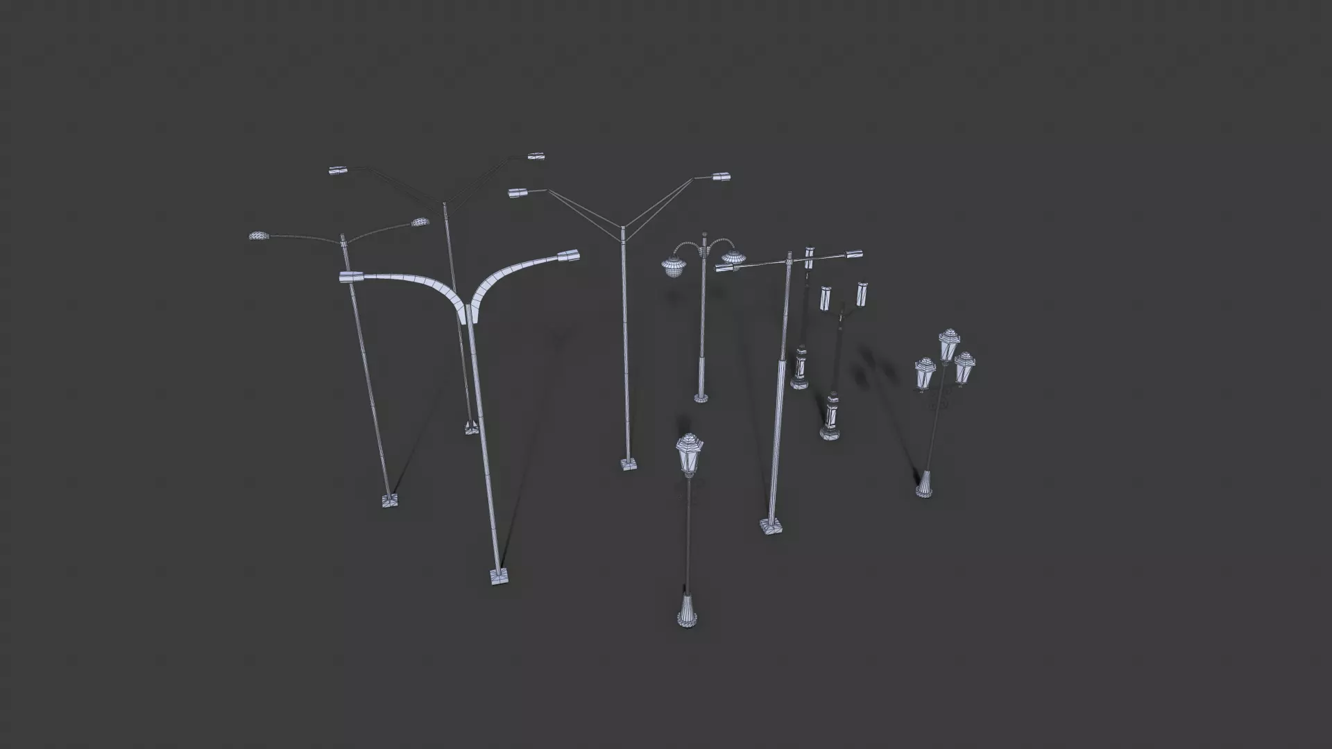 Street Lights Pack Low-poly 3D model_0