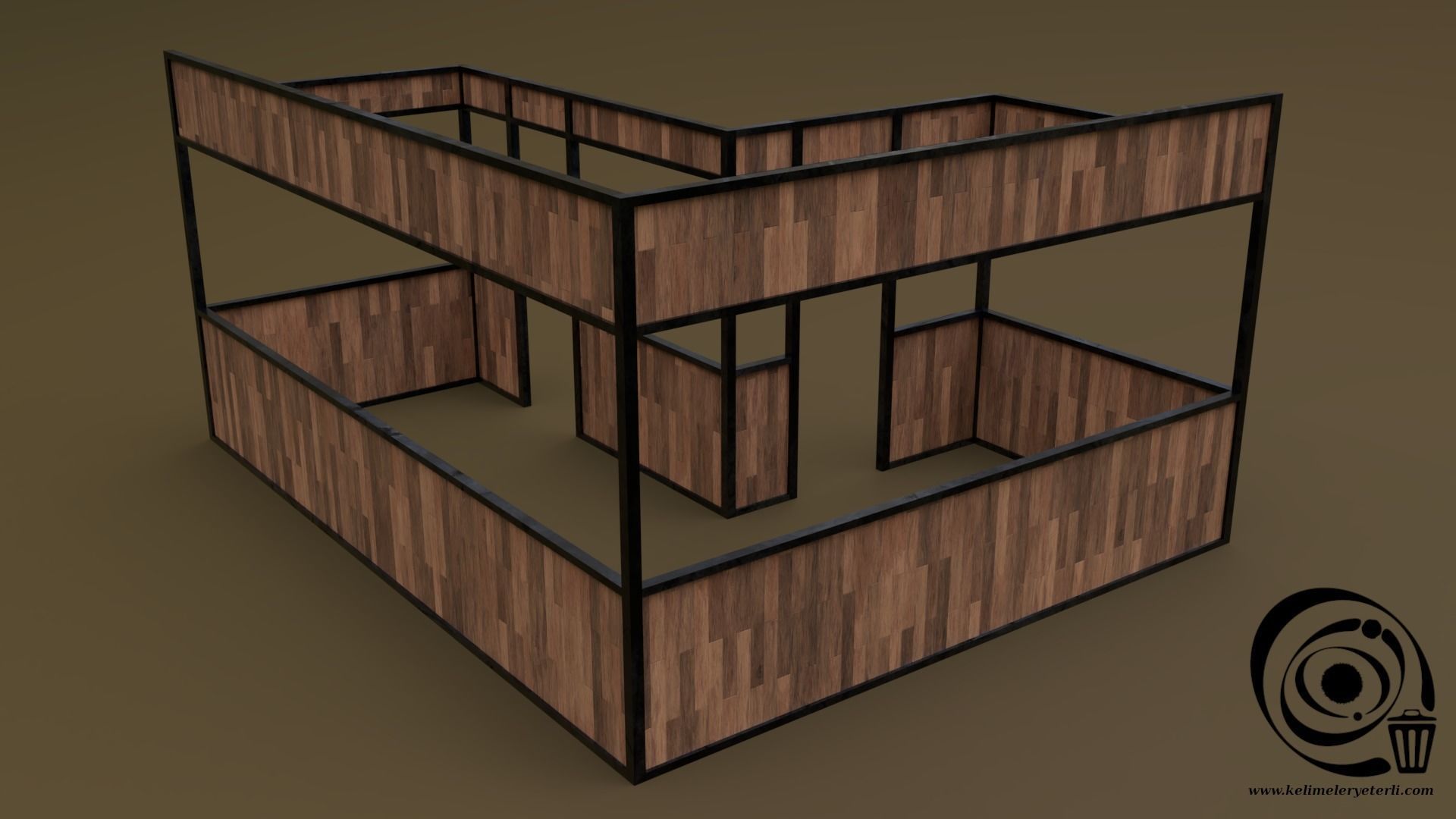 Stall stand Set 4M1T 01 R Low-poly 3D model_5