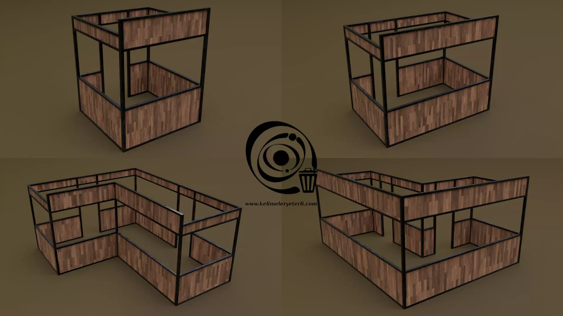 Stall stand Set 4M1T 01 R Low-poly 3D model_0