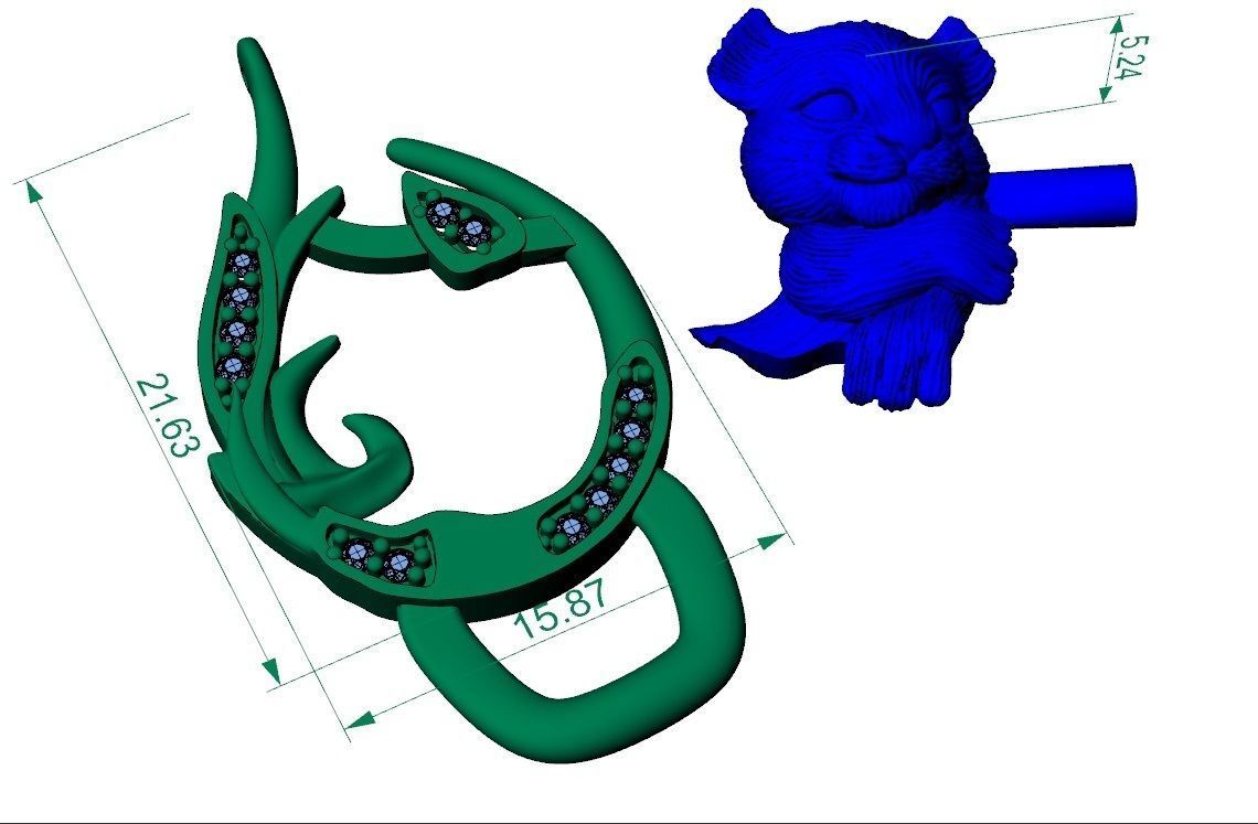 pendant little lion cub sleeping 3D print model_5