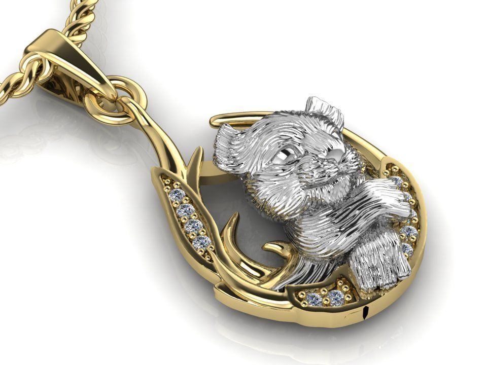 pendant little lion cub sleeping 3D print model_3