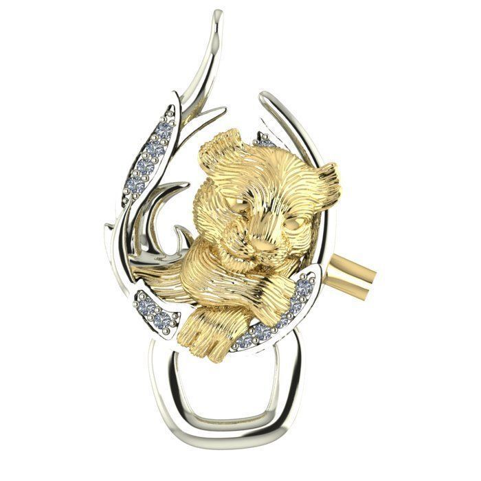 pendant little lion cub sleeping 3D print model_4