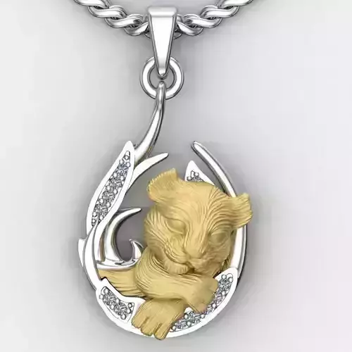 pendant little lion cub sleeping 3D print model