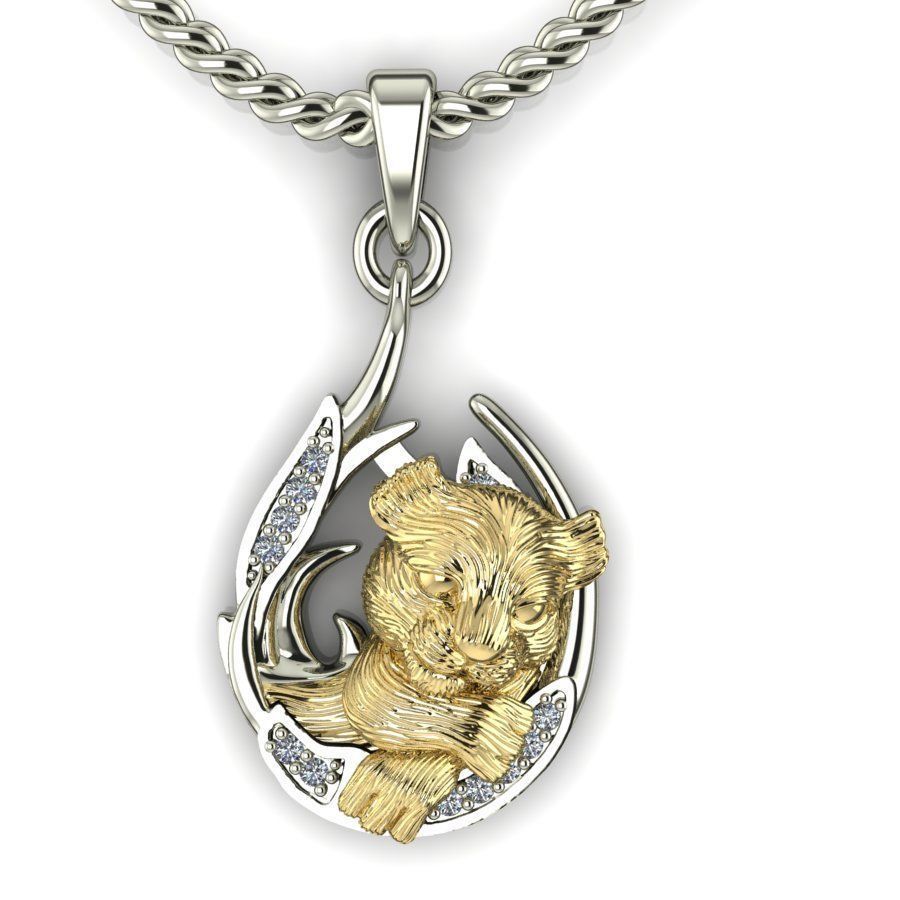 pendant little lion cub sleeping 3D print model_8