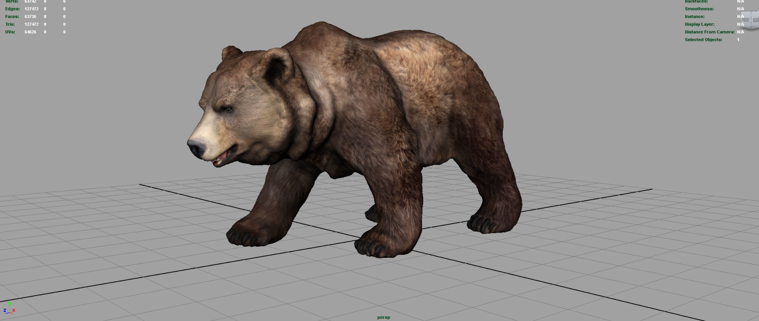 GRIZZLY BEAR Low-poly 3D model_2