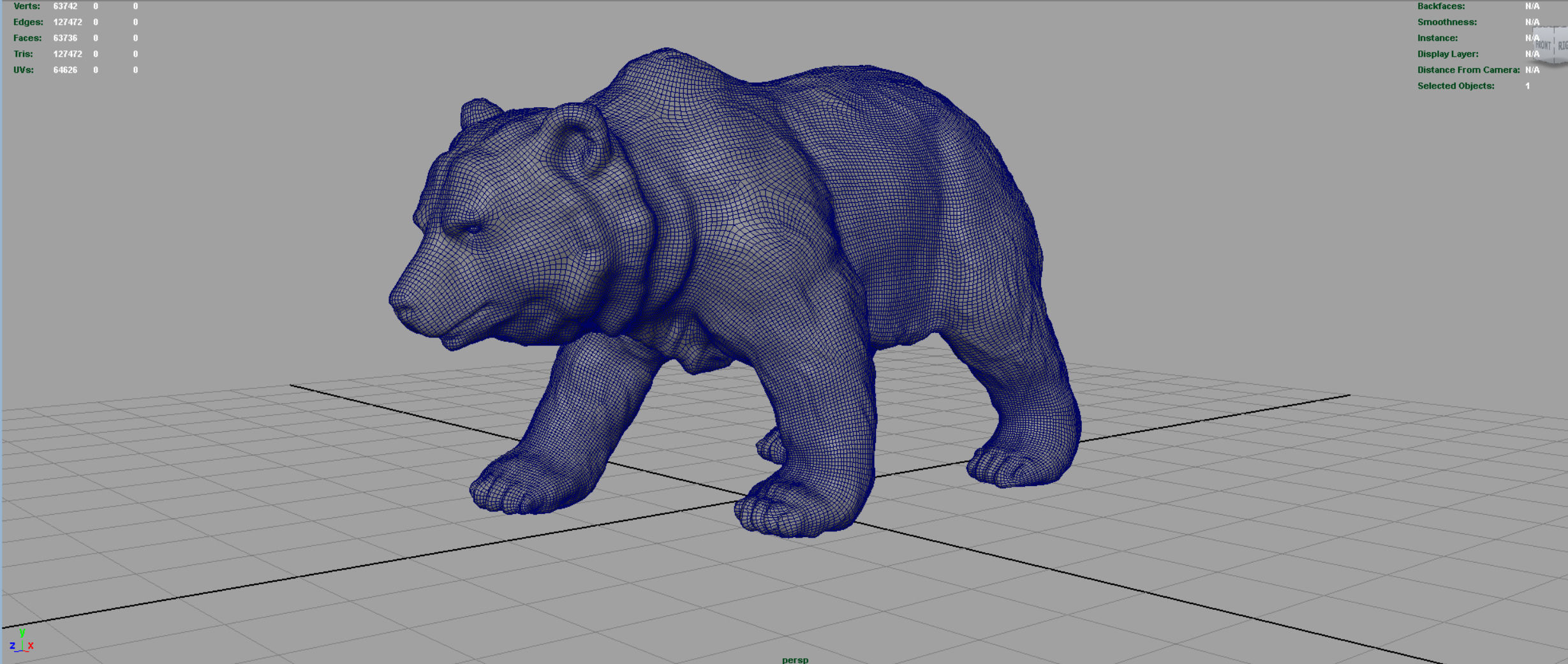 GRIZZLY BEAR Low-poly 3D model_4