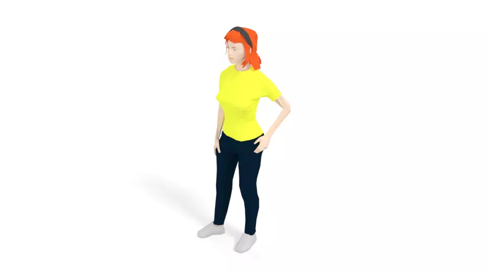 Low Poly Casual Woman Low-poly 3D model