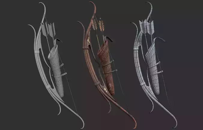 Archer Weapon - Bow Low-poly 3D model
