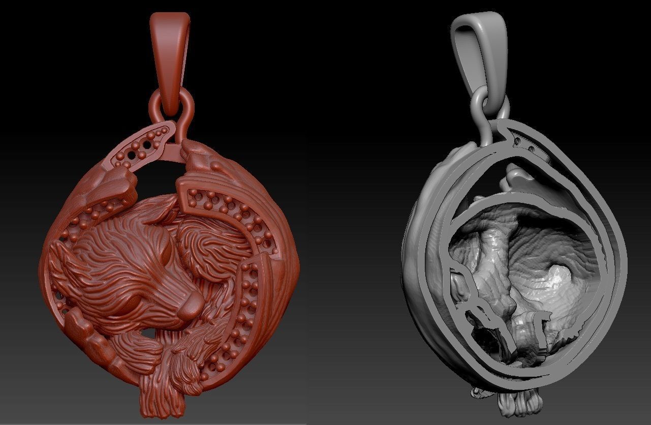 pendant little wolf cub sleeping 3D print model_3