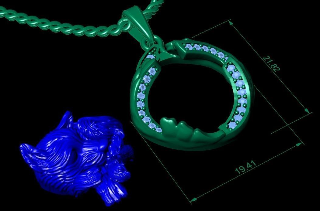 pendant little wolf cub sleeping 3D print model_4