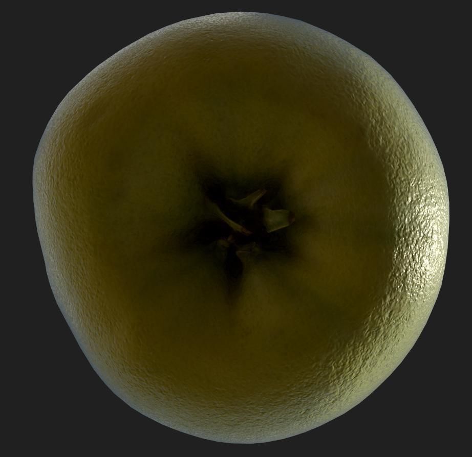 Yellow Apple Low-poly 3D model_3