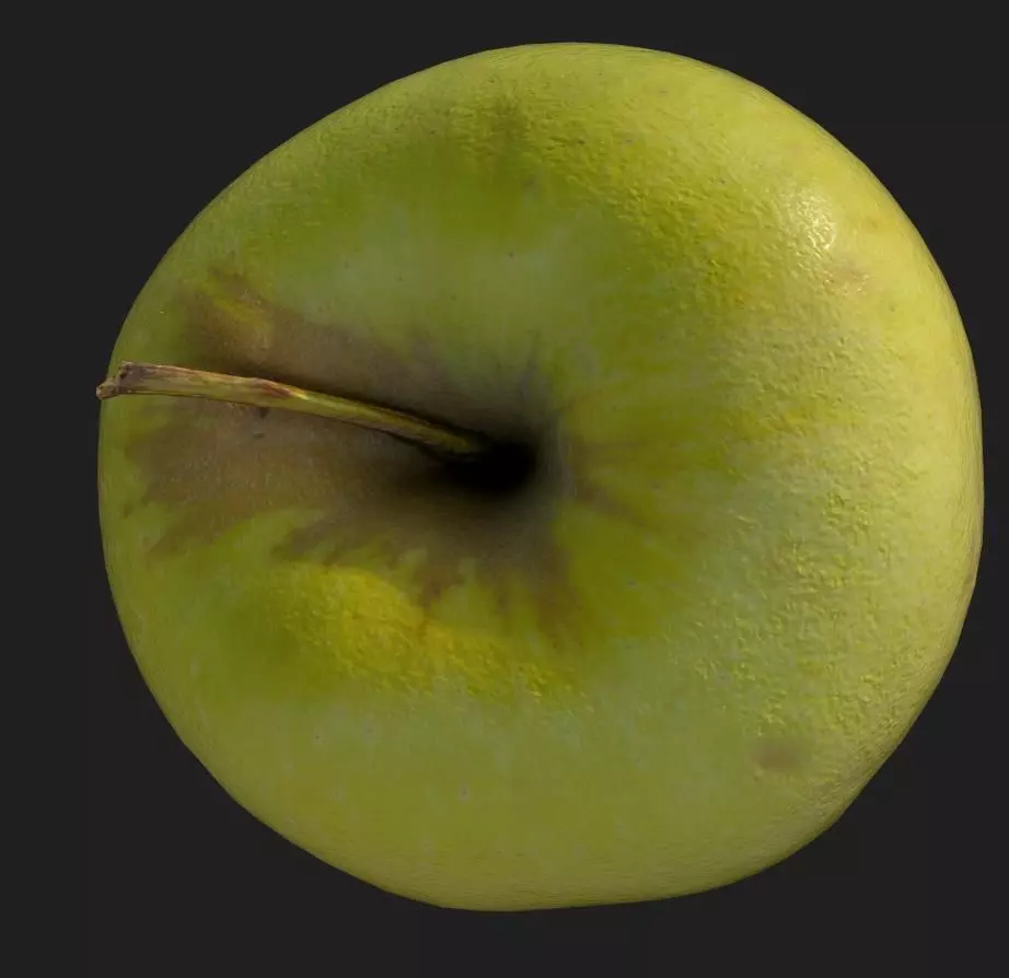 Yellow Apple Low-poly 3D model_0