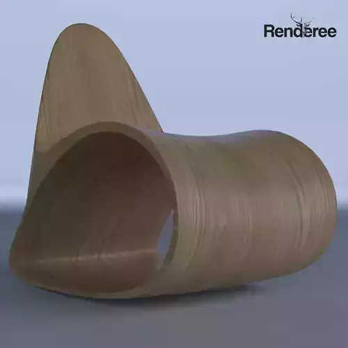 Plywood Curved Chair 3D model