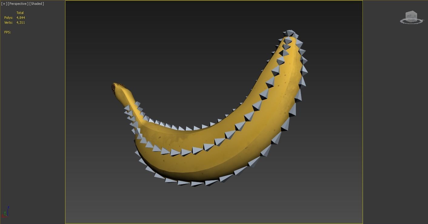 Banana Animated Low Poly Low-poly 3D model_5