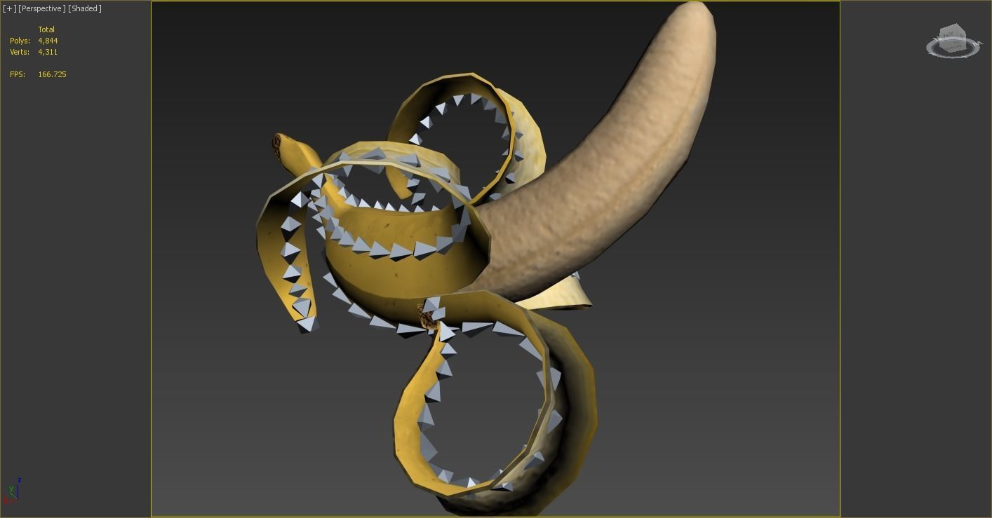Banana Animated Low Poly Low-poly 3D model_3
