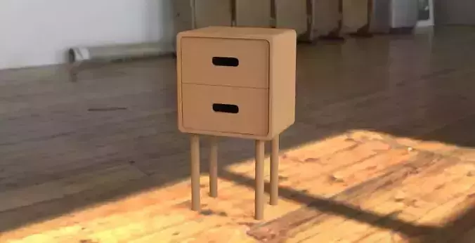 Night stand Low-poly 3D model