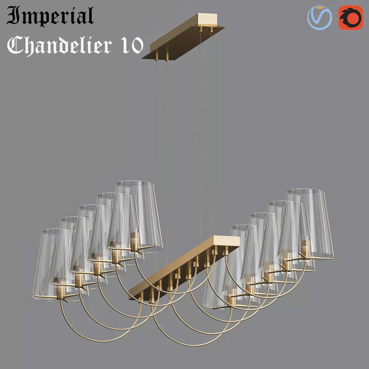 Imperial Chandelier 10 Loft Concept 3D model