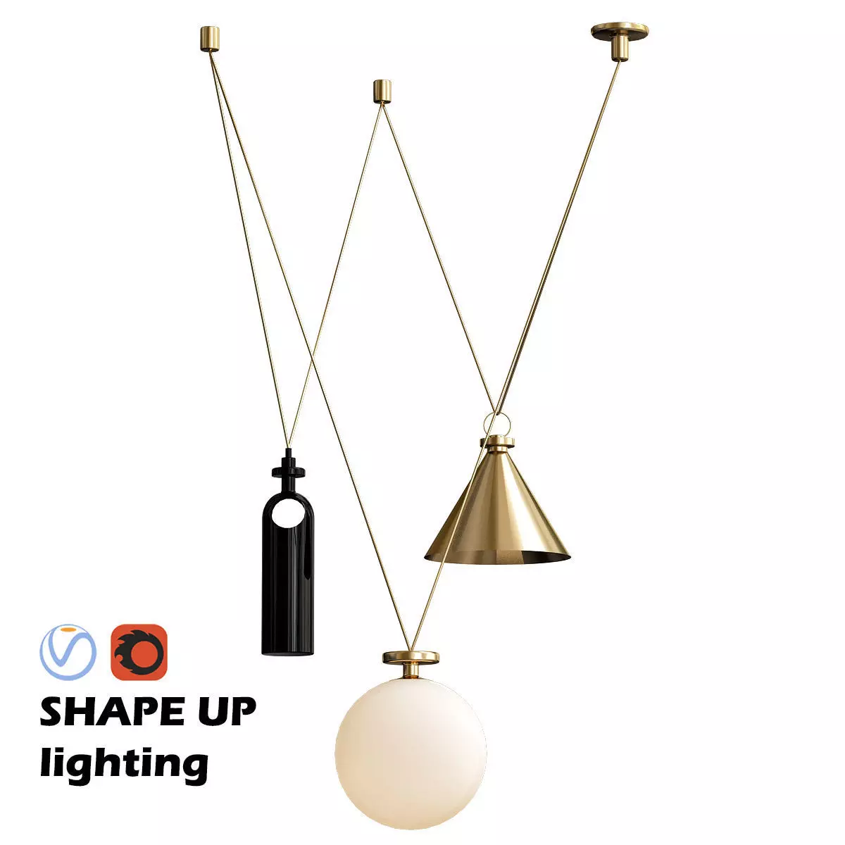 SHAPE UP lighting by Ladies 3D model
