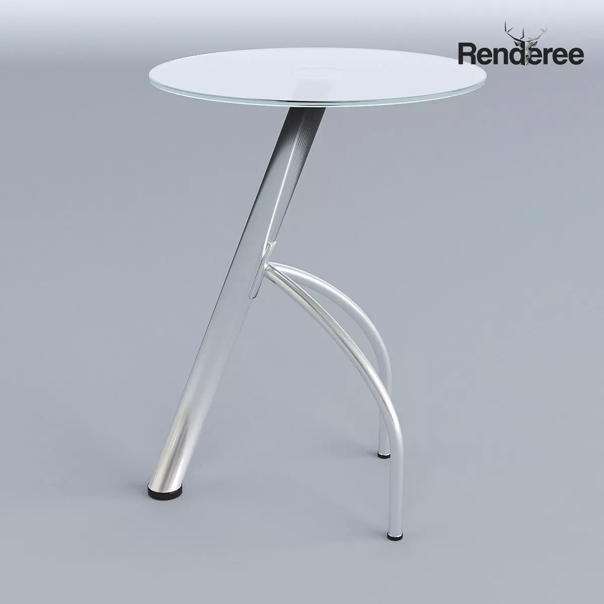 Round Glass Small Table 3D model_0